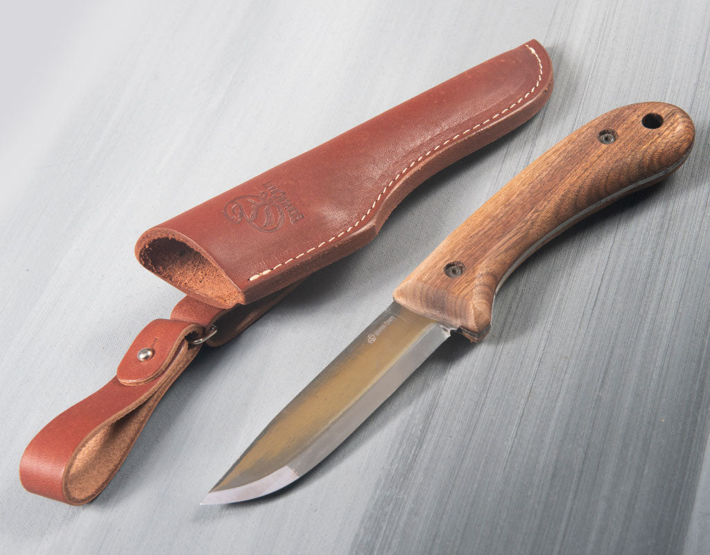 Beaver Craft Bushcraft Knife Walnut Handle with Leather Sheath - BSH2